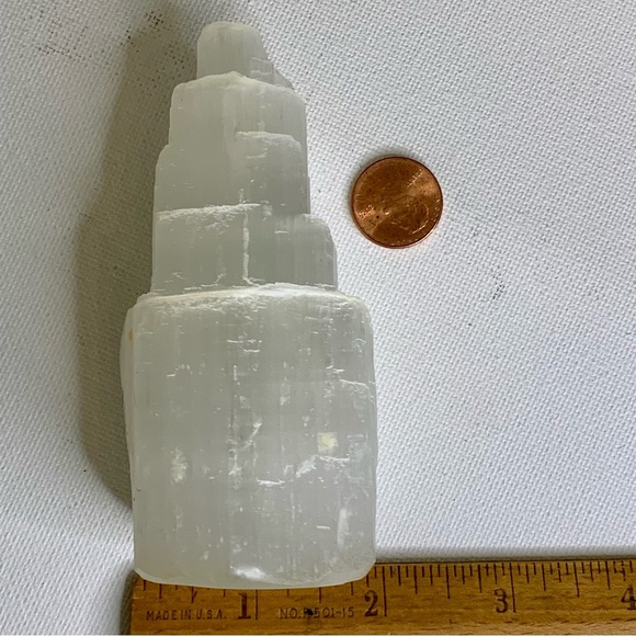 White Selenite Tower Crystal Healing Cleansing Satin Spar Chakra Reiki 4.2" 255g - Picture 8 of 8